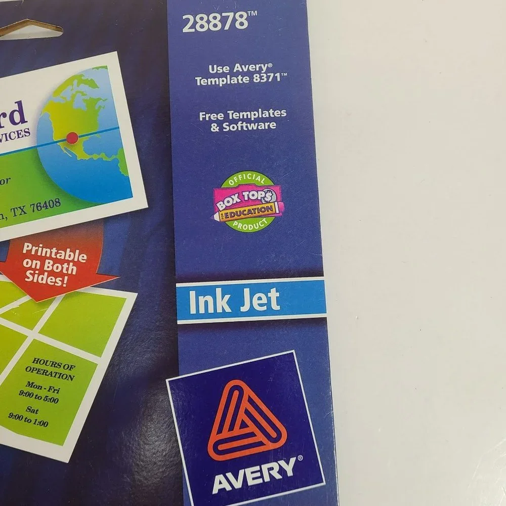 Avery Clean Edge Business Cards Ink Jet Printable White 28878 90 Cards